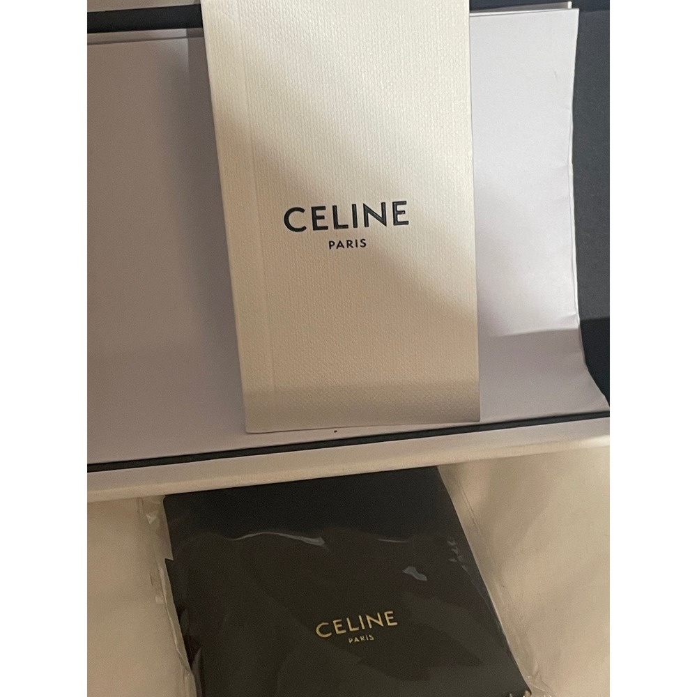 CELINE PARIS CL40216U Black Acetate Square Sunglasses with Gold Triomphe Logo - Picture 8 of 9